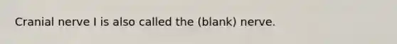 Cranial nerve I is also called the (blank) nerve.