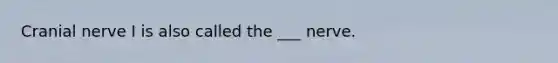 Cranial nerve I is also called the ___ nerve.