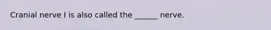 Cranial nerve I is also called the ______ nerve.