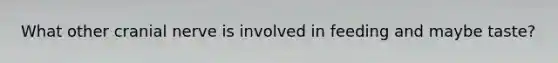 What other cranial nerve is involved in feeding and maybe taste?