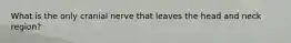 What is the only cranial nerve that leaves the head and neck region?