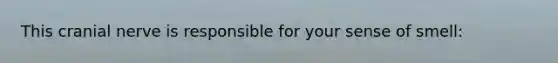This cranial nerve is responsible for your sense of smell: