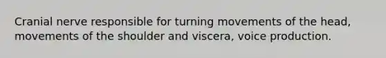 Cranial nerve responsible for turning movements of the head, movements of the shoulder and viscera, voice production.