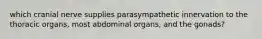 which cranial nerve supplies parasympathetic innervation to the thoracic organs, most abdominal organs, and the gonads?