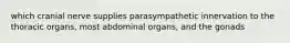 which cranial nerve supplies parasympathetic innervation to the thoracic organs, most abdominal organs, and the gonads