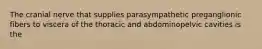 The cranial nerve that supplies parasympathetic preganglionic fibers to viscera of the thoracic and abdominopelvic cavities is the