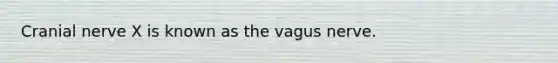 Cranial nerve X is known as the vagus nerve.