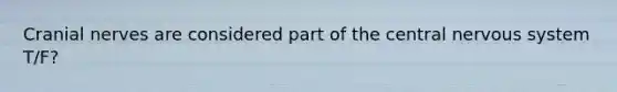 Cranial nerves are considered part of the central nervous system T/F?