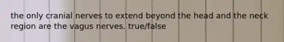 the only cranial nerves to extend beyond the head and the neck region are the vagus nerves. true/false