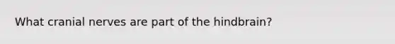 What cranial nerves are part of the hindbrain?