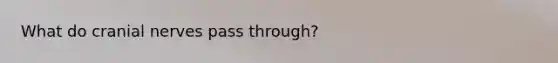 What do <a href='https://www.questionai.com/knowledge/kE0S4sPl98-cranial-nerves' class='anchor-knowledge'>cranial nerves</a> pass through?