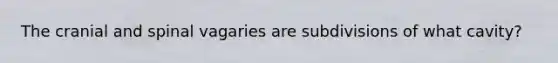 The cranial and spinal vagaries are subdivisions of what cavity?