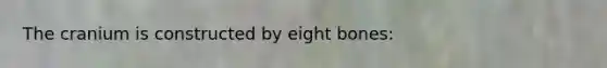 The cranium is constructed by eight bones: