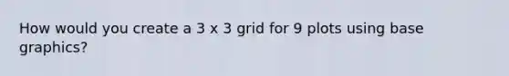 How would you create a 3 x 3 grid for 9 plots using base graphics?