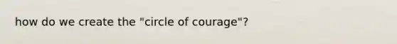 how do we create the "circle of courage"?