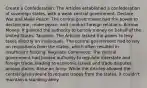 Create a Confederation: The Articles established a confederation of sovereign states, with a weak central government. Declare War and Make Peace: The central government had the power to declare war, make peace, and conduct foreign relations. Borrow Money: It granted the authority to borrow money on behalf of the United States. Taxation: The Articles lacked the power to levy taxes directly on individuals. The central government had to rely on requisitions from the states, which often resulted in insufficient funding. Regulate Commerce: The central government had limited authority to regulate interstate and foreign trade, leading to economic issues and trade disputes among states. Raise an Army: While the Articles allowed the central government to request troops from the states, it couldn't maintain a standing army