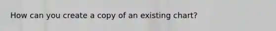 How can you create a copy of an existing chart?