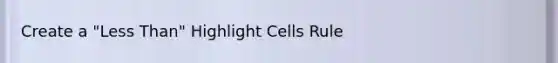 Create a "<a href='https://www.questionai.com/knowledge/k7BtlYpAMX-less-than' class='anchor-knowledge'>less than</a>" Highlight Cells Rule