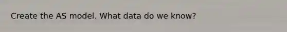 Create the AS model. What data do we know?