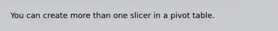 You can create more than one slicer in a pivot table.