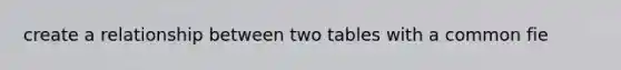 create a relationship between two tables with a common fie