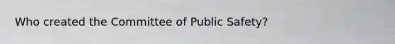 Who created the Committee of Public Safety?