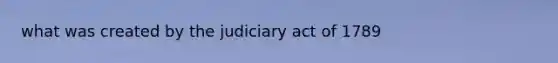 what was created by the judiciary act of 1789