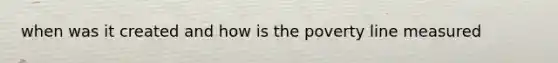 when was it created and how is the poverty line measured