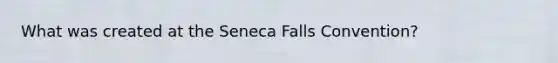 What was created at the Seneca Falls Convention?