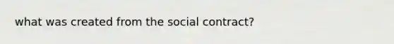 what was created from the social contract?