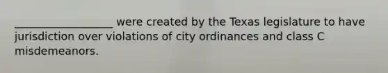 __________________ were created by the Texas legislature to have jurisdiction over violations of city ordinances and class C misdemeanors.