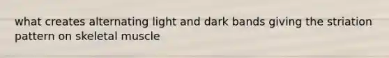 what creates alternating light and dark bands giving the striation pattern on skeletal muscle