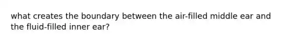 what creates the boundary between the air-filled middle ear and the fluid-filled inner ear?
