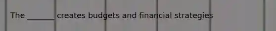 The _______ creates budgets and financial strategies