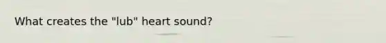 What creates the "lub" heart sound?