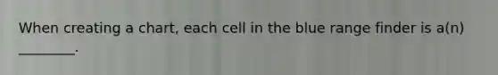 When creating a chart, each cell in the blue range finder is a(n) ________.