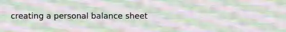 creating a personal balance sheet