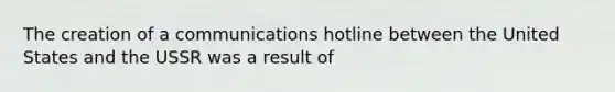 The creation of a communications hotline between the United States and the USSR was a result of