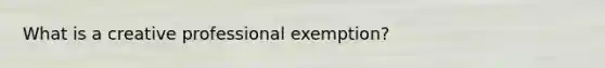 What is a creative professional exemption?