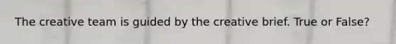 The creative team is guided by the creative brief. True or False?