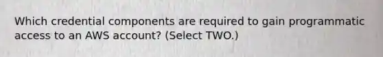 Which credential components are required to gain programmatic access to an AWS account? (Select TWO.)