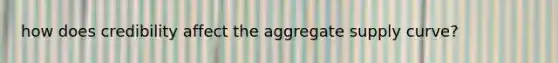 how does credibility affect the aggregate supply curve?