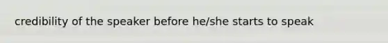 credibility of the speaker before he/she starts to speak