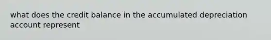 what does the credit balance in the accumulated depreciation account represent