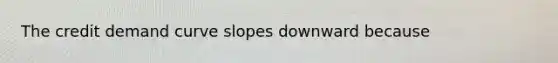 The credit demand curve slopes downward because