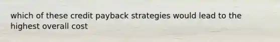 which of these credit payback strategies would lead to the highest overall cost