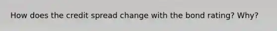 How does the credit spread change with the bond​ rating? Why?