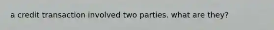 a credit transaction involved two parties. what are they?