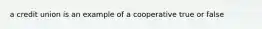 a credit union is an example of a cooperative true or false