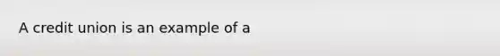 A credit union is an example of a​